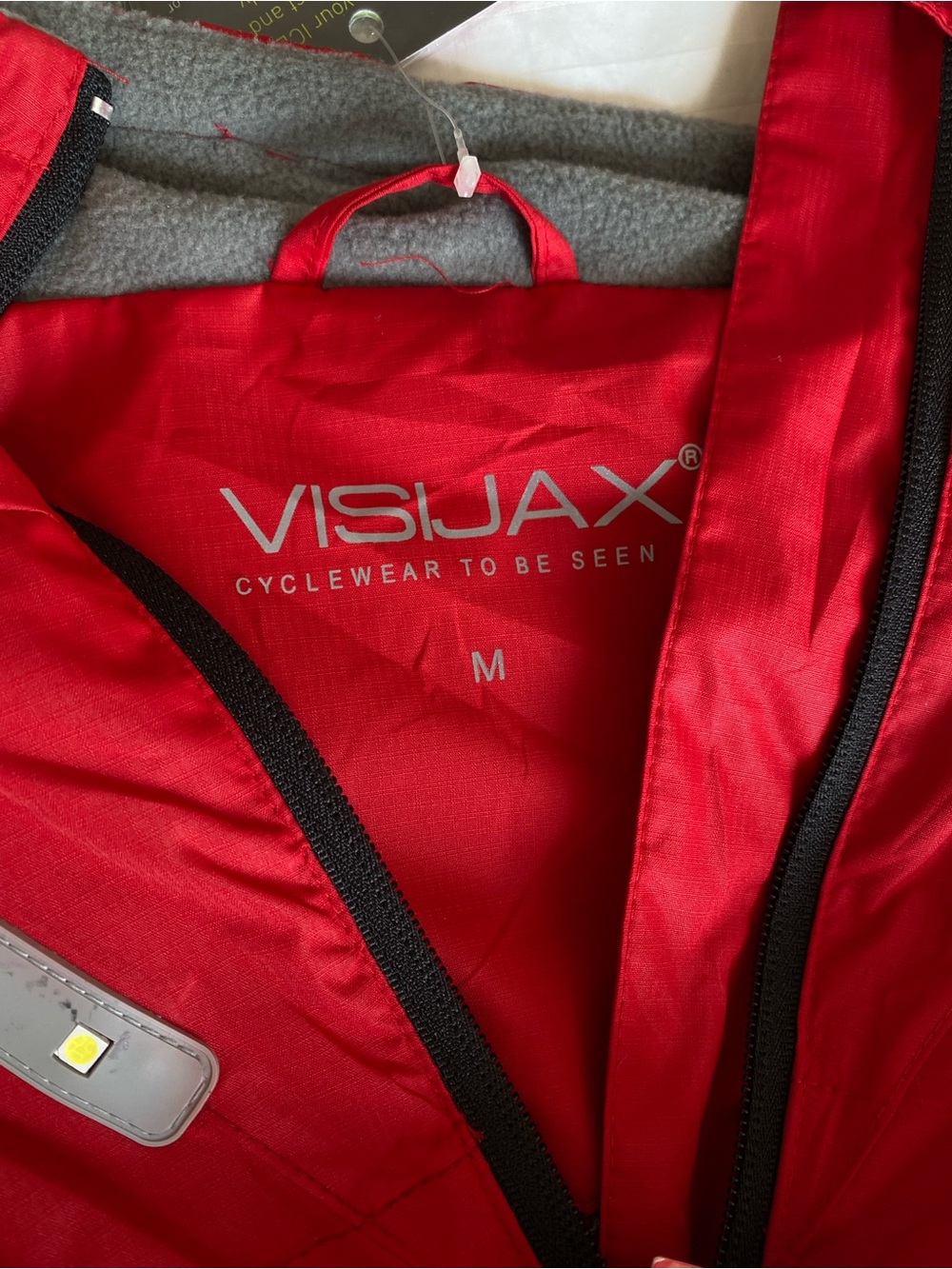 Visijax UK shop Red Reflective Cycling Jacket New High Visibility Waterproof - Picture 2 of 5